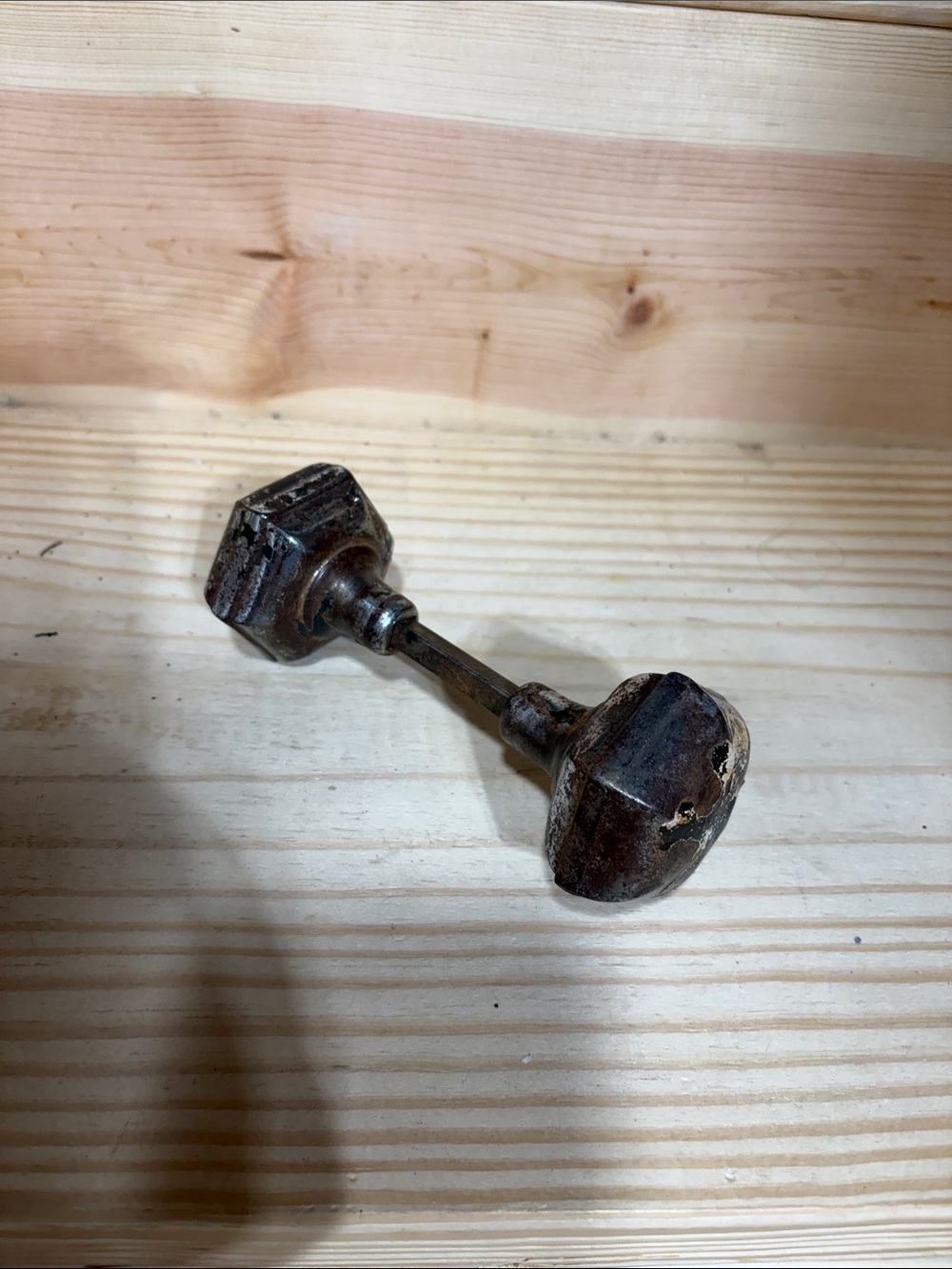 Antique-Style Brown Metal Door Knob Set - Decorative Home Accent